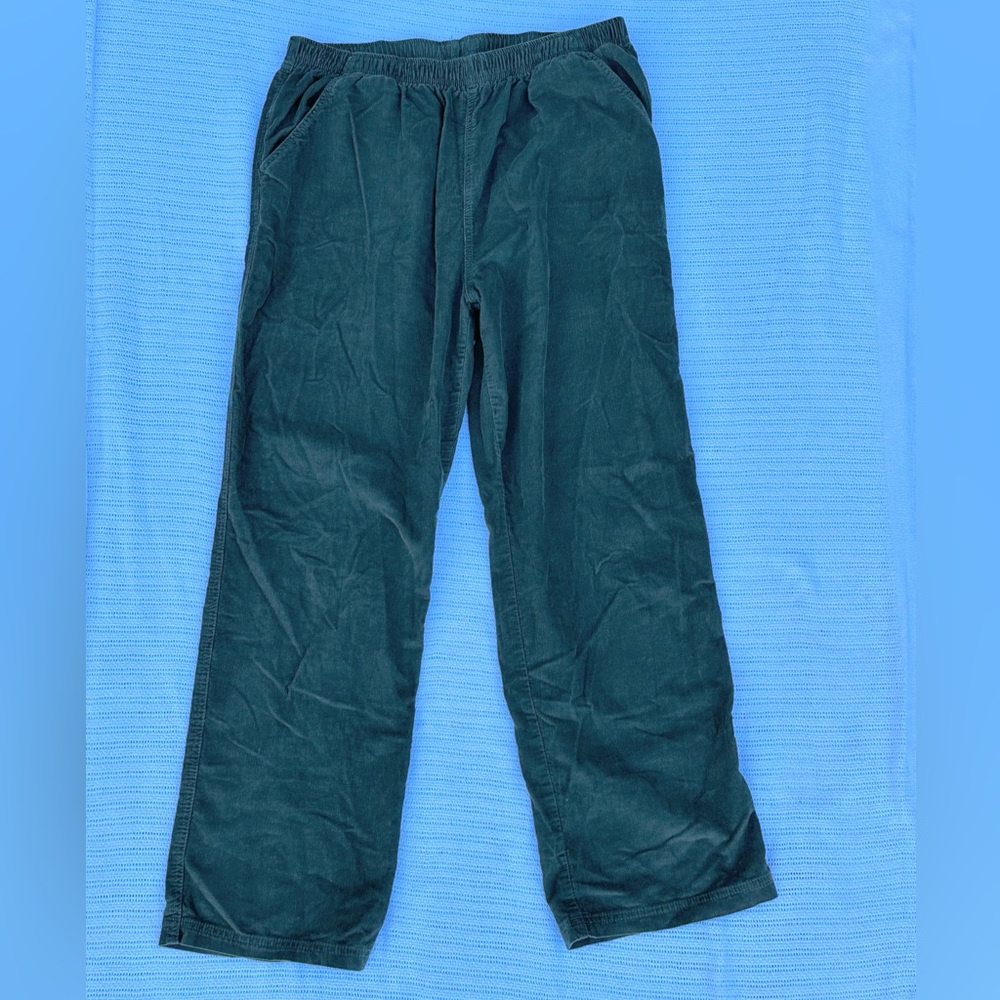 Baggy Loose Fit Green Corduroy Pants